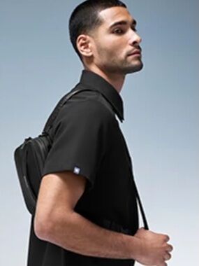 Men's Black Figs Polo Shirt Medical Size Medium M